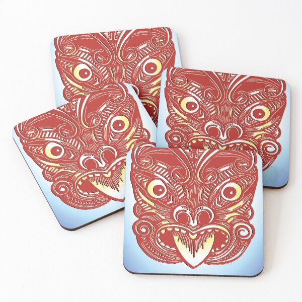 Item preview, Red and Gold Tribal Mask - 3D Vector Illustration - Shamanic Poster designed and sold by Keltoi-art.