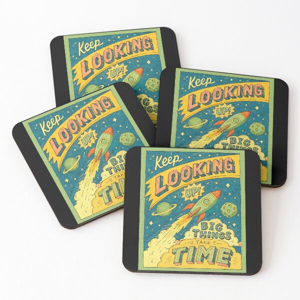 Item preview, Keep Looking Up Retro Space Rocket Motivation Vintage designed and sold by ferminhays.