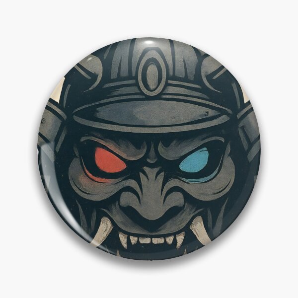 Item preview, Oni Samurai Mask with Sakura Petals – Japanese Yokai Warrior Demon Helmet Art designed and sold by kaxymax.
