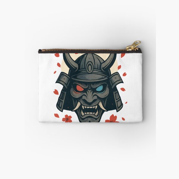 Item preview, Oni Samurai Mask with Sakura Petals – Japanese Yokai Warrior Demon Helmet Art designed and sold by kaxymax.