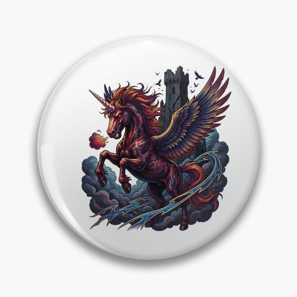 Item preview, Angry Unicorn Dark Fantasy Art. designed and sold by HorrorInkStudio.