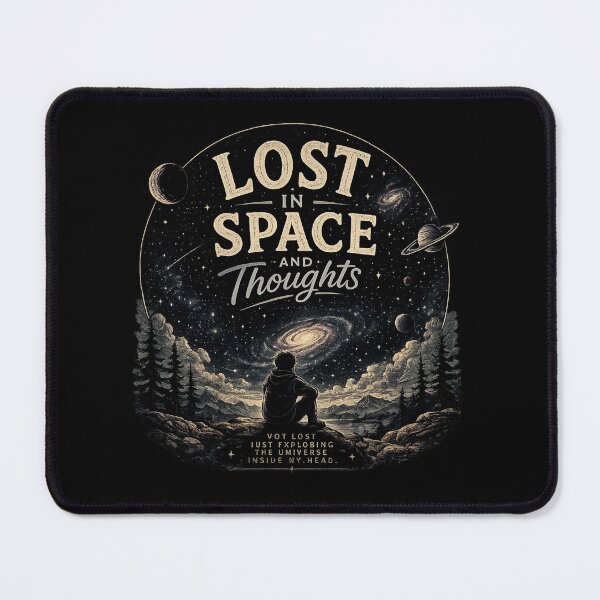 Item preview, Lost In Space And Thoughts Shirt, Cosmic Overthinker Tee, Introvert Space Aesthetic Gift, Existential Galaxy Quote T-Shirt designed and sold by MrDev.