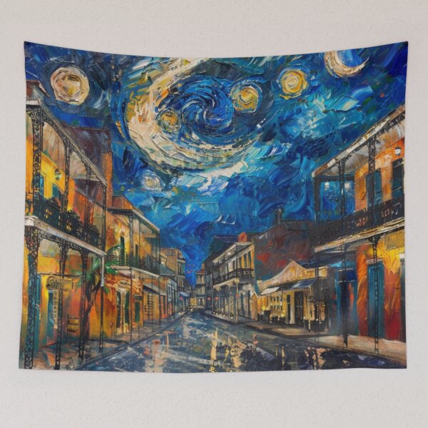 Item preview, New Orleans French Quarter Starry Night Print | Van Gogh Style Art designed and sold by GSizzle1.