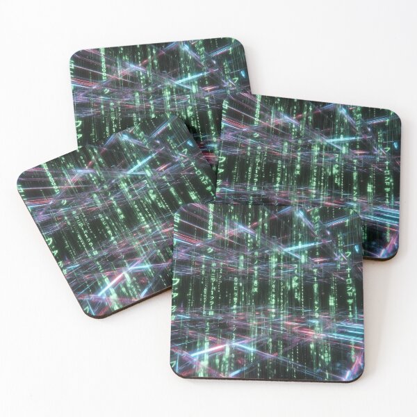 Item preview, Neon Cyberpunk Digital Matrix Code designed and sold by IntelliMindDesigns.