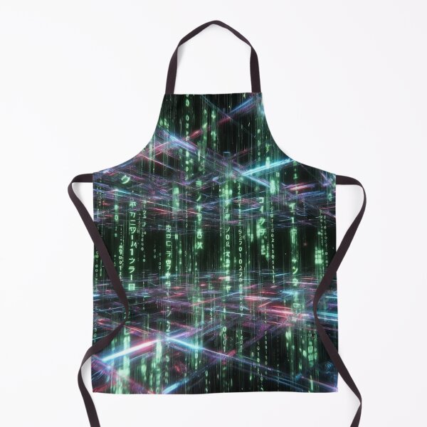 Item preview, Neon Cyberpunk Digital Matrix Code designed and sold by IntelliMindDesigns.