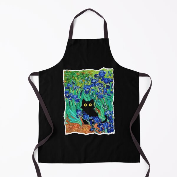 Item preview, Black Cat Among Blue Iris Flowers Colorful Garden designed and sold by JordynLadukeg65.