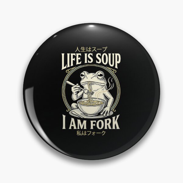 Item preview, Funny Frog Ramen Life Is Soup I Am Fork Japanese Style designed and sold by titanlevi.