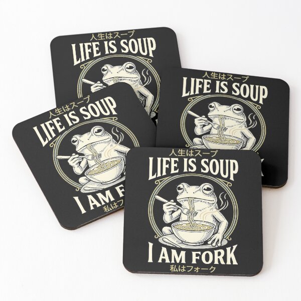 Item preview, Funny Frog Ramen Life Is Soup I Am Fork Japanese Style designed and sold by titanlevi.