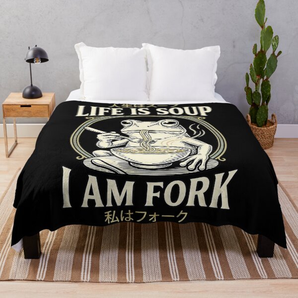 Item preview, Funny Frog Ramen Life Is Soup I Am Fork Japanese Style designed and sold by titanlevi.