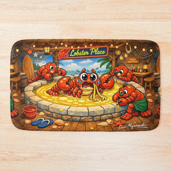 Item preview, Larry and friends hanging out at Lobster Place designed and sold by The Art Queen Of Michigan .