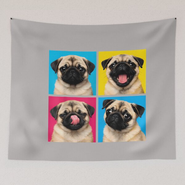 Item preview, Retro Cute Pug Funny Youth Life from Dad Mom Meme Grid designed and sold by GreggRoss.