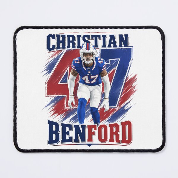 Item preview, ​Christian Benford 47 Buffalo Football Illustration Art designed and sold by Thogan0416.