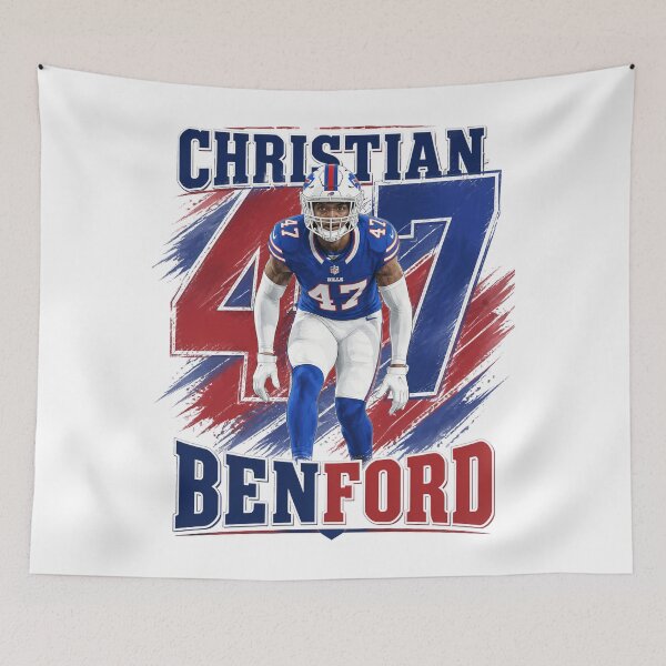 Item preview, ​Christian Benford 47 Buffalo Football Illustration Art designed and sold by Thogan0416.