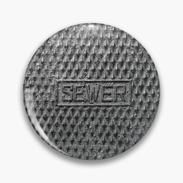 Item preview, Vintage Round Cast Iron Sewer Manhole Cover Urban Dark designed and sold by Ghoul Enterprises.