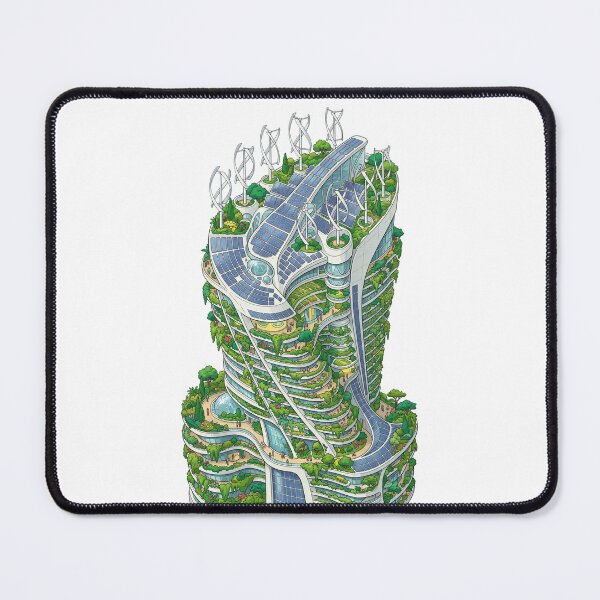 Item preview, Solarpunk Overgrown City Architecture Eco Utopian Future designed and sold by PictoVibe.