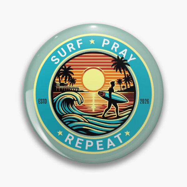 Item preview, Surf Pray Repeat Faith Looks Good designed and sold by FaithLooksGood.