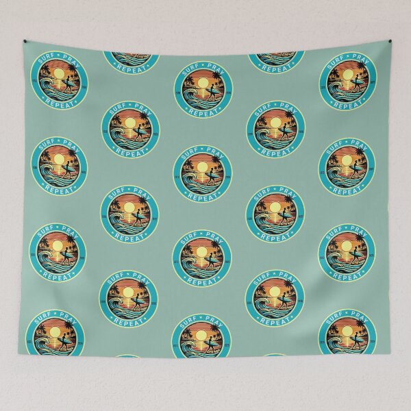 Item preview, Surf Pray Repeat Faith Looks Good designed and sold by FaithLooksGood.