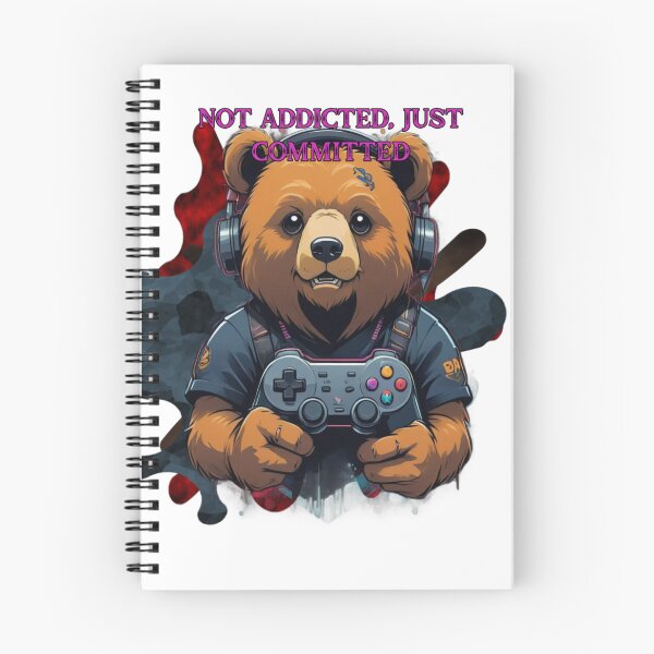 Item preview, Not Addicted Just Committed Funny Gamer Bear designed and sold by Animalloveus.
