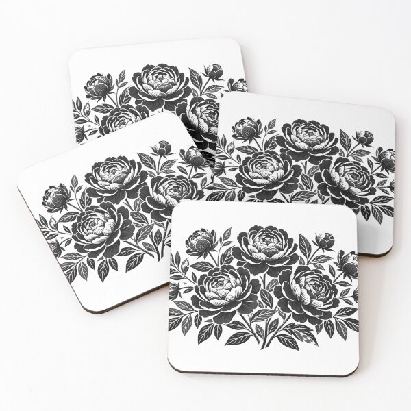Item preview, Monochrome Peony Dreams designed and sold by BrunoLinuxArt.