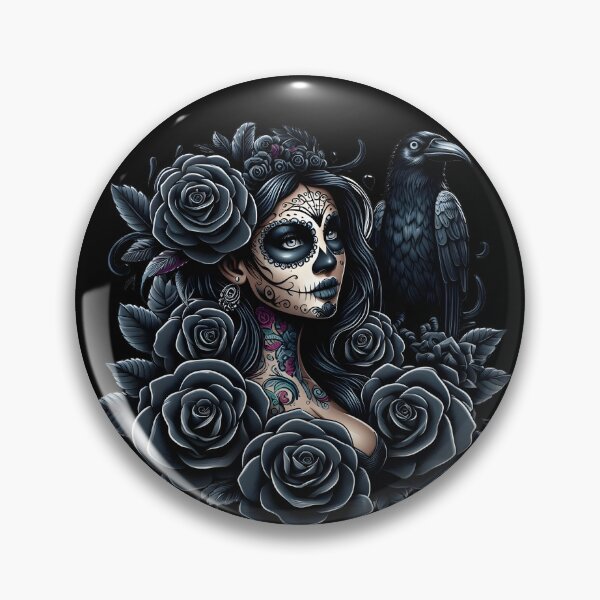 Item preview, La Catrina Mysterious Beauty of the Dia de los Muertos Black Raven designed and sold by PugD.