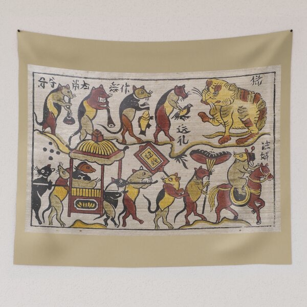 Item preview, Rat's Wedding — Vietnamese Dong Ho Folk Art designed and sold by Diamondngtkc.