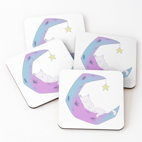 Item preview, Sleeping Moon Cat (White) designed and sold by DragonLubu9.