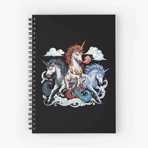 Item preview, Angry Unicorns of Fire Ice and Nature Fantasy Art. designed and sold by HorrorInkStudio.