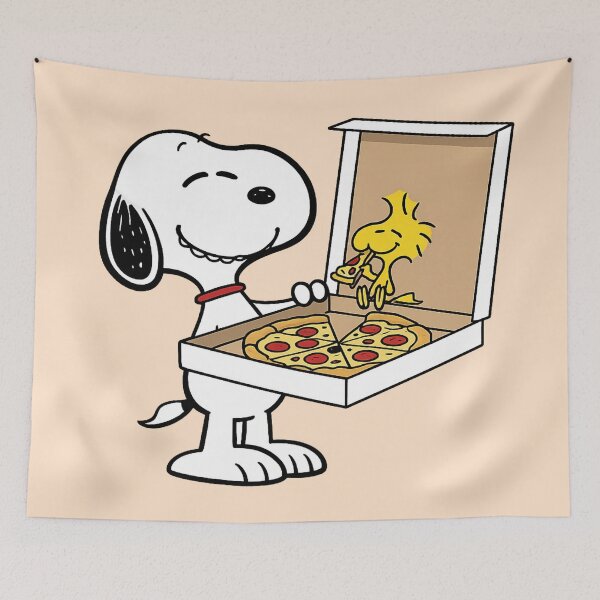 Item preview, Snoopy eating pizza designed and sold by JarquinDD.