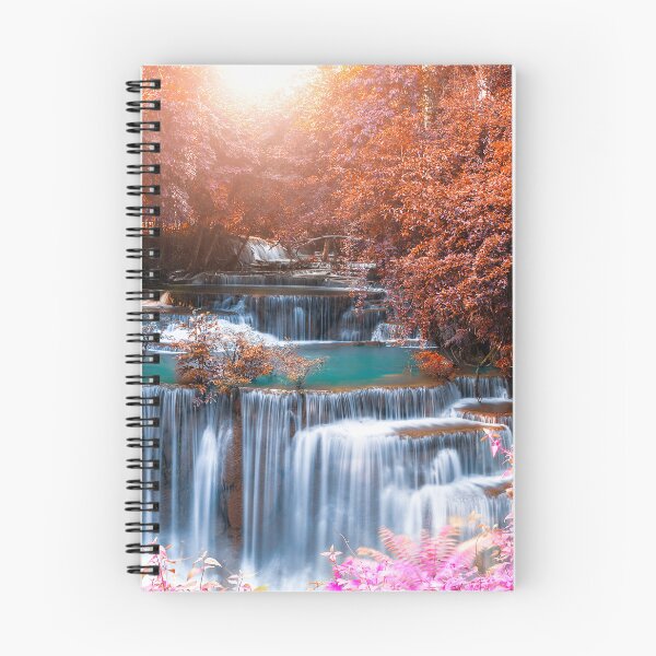 Item preview, Natural scenery of colorful forest in summer with waterfall designed and sold by Art-spree.