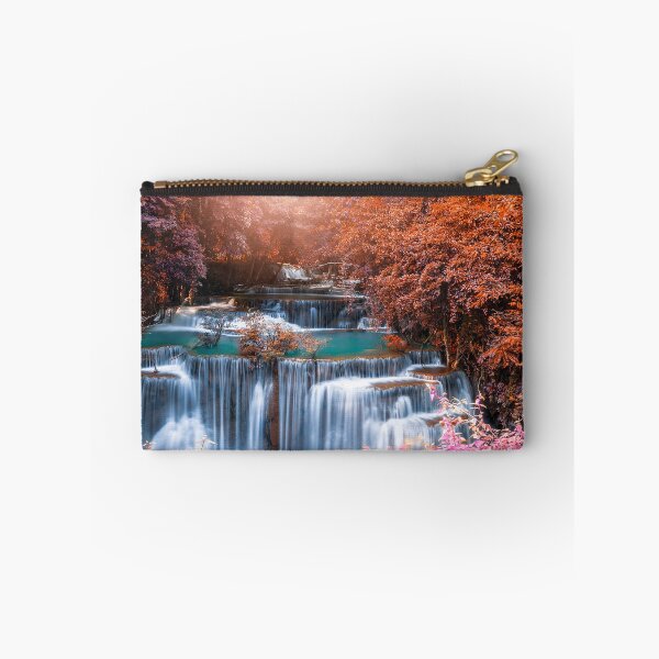 Item preview, Natural scenery of colorful forest in summer with waterfall designed and sold by Art-spree.