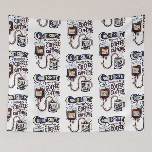 Item preview, Night Shift Nurse Powered By Coffee Medical Humor designed and sold by PictoVibe.
