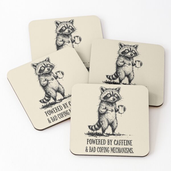 Item preview, Powered By Caffeine Chaotic Raccoon designed and sold by rygenr8.