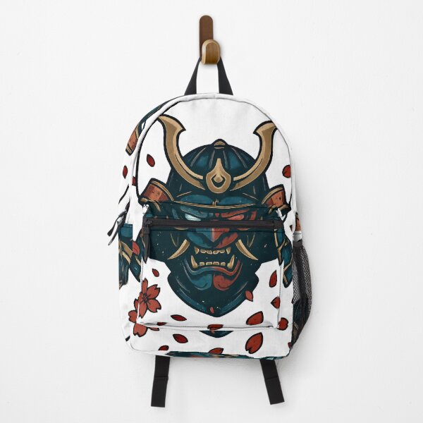 Item preview, Dark Oni Samurai Mask with Sakura Blossoms – Japanese Yokai Demon Warrior Art designed and sold by kaxymax.
