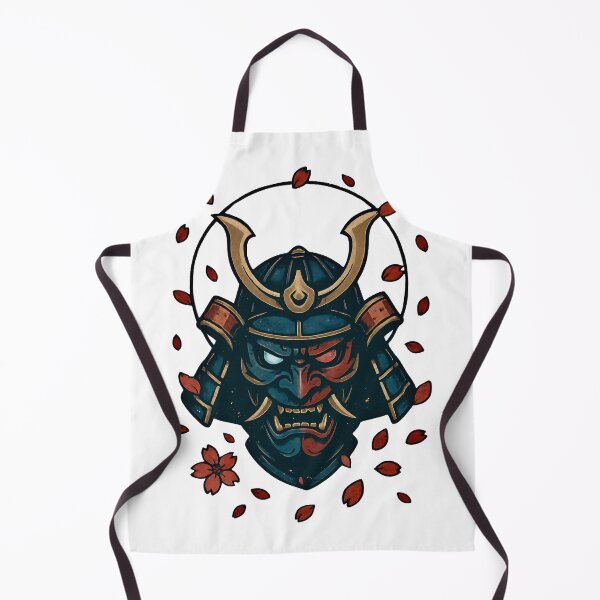 Item preview, Dark Oni Samurai Mask with Sakura Blossoms – Japanese Yokai Demon Warrior Art designed and sold by kaxymax.