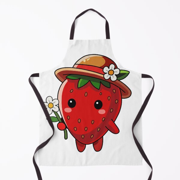 Item preview, Cute kawaii strawberry with sun hat and flower designed and sold by ARIN2550.