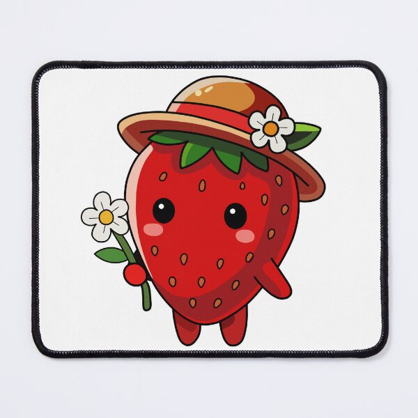 Artikelvorschau, Niedliche Kawaii-Erdbeere mit Sonnenhut und Blume entworfen und verkauft von ARIN2550.