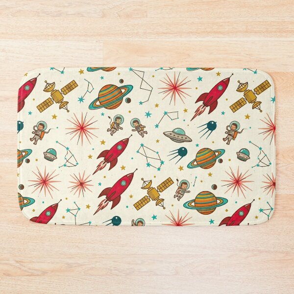 Item preview, Mid Century Atomic Space Pattern – Retro 1950s Rocket Satellite Astronaut Sputnik Seamless Design designed and sold by SavinMercantile.