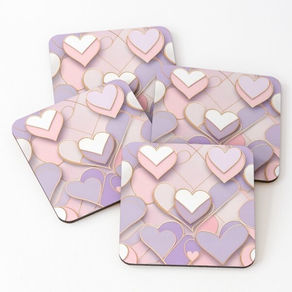 Item preview, Soft Pastel Hearts with Golden Outlines designed and sold by Good Vibes .
