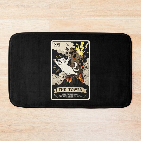 Item preview, Chaotic Cat Tarot Tower Card Funny Mystical Black Cat designed and sold by ferminhays.