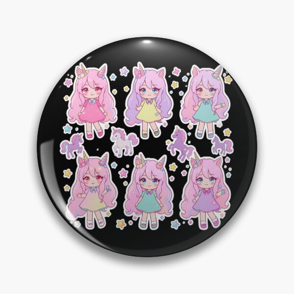 Item preview, Kawaii Chibi Unicorn Girls & Stars Sticker Pack - Pastel Anime Aesthetic designed and sold by Yasmine Mohammed.