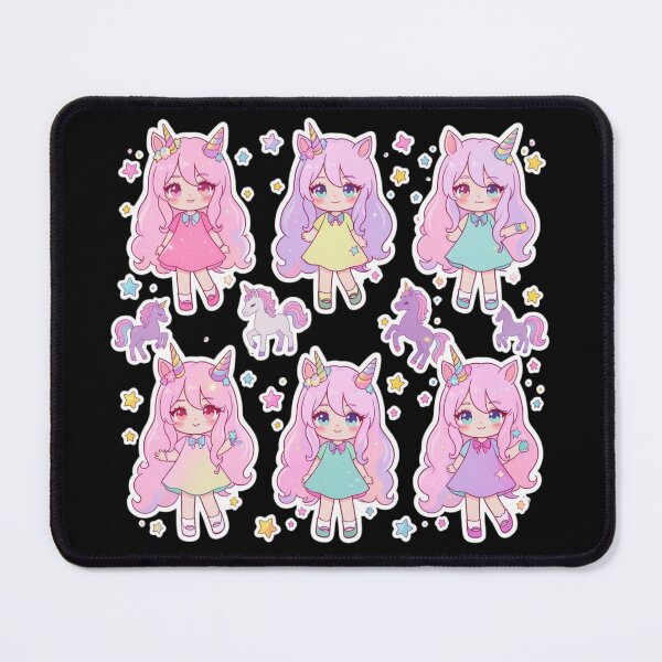Item preview, Kawaii Chibi Unicorn Girls & Stars Sticker Pack - Pastel Anime Aesthetic designed and sold by Yasmine Mohammed.