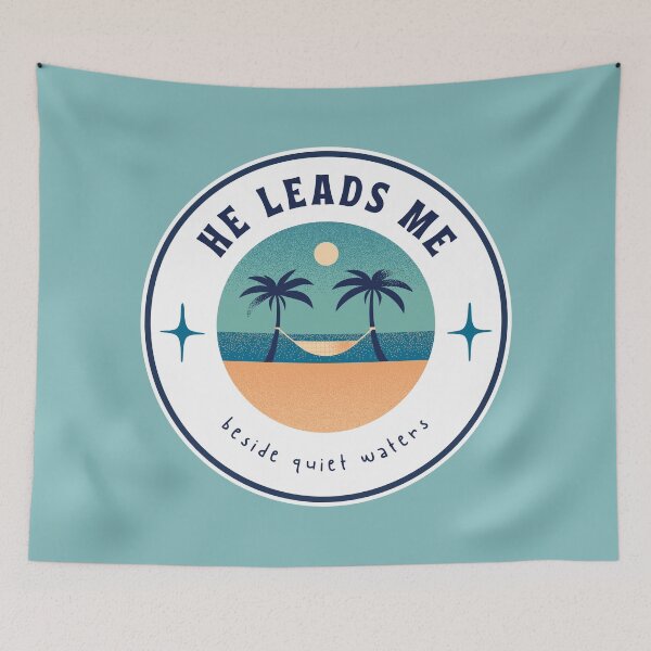 Item preview, He Leads Me Beside Quiet Waters Psalm 23 Faith Looks Good designed and sold by FaithLooksGood.