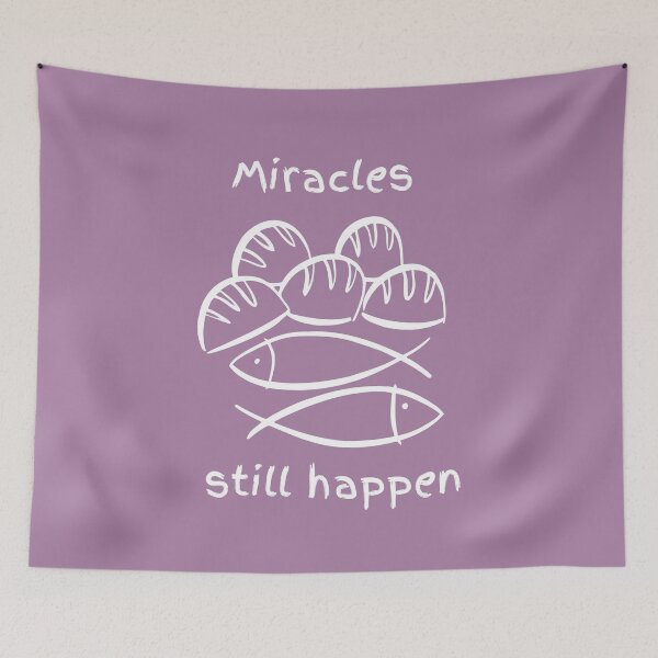 Item preview, Miracles Still Happen Matthew 14:19 Faith Looks Good designed and sold by FaithLooksGood.