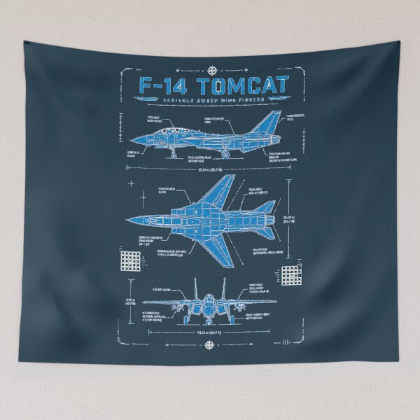 Item preview, F-14 Tomcat Blueprint Variable Sweep Wing Fighter Jet Design designed and sold by RockyLambda.