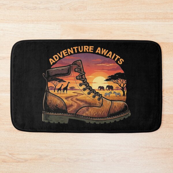 Item preview, Adventure Awaits Safari Hiking Boot Sunset Design designed and sold by d247.