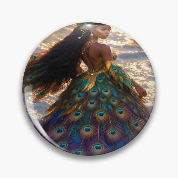 Item preview, “Oshun’s Peacock Throne: Queen of Rivers & Radiance” designed and sold by RavenCrow444.