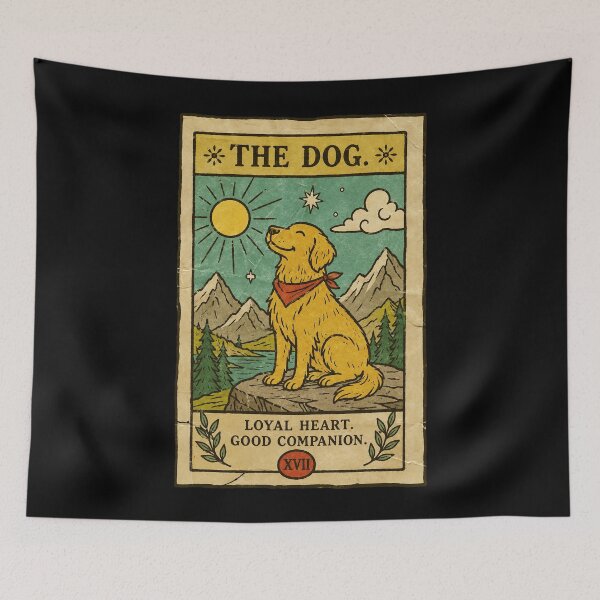 Item preview, Vintage Dog Tarot Card Loyal Companion Mountain Adventure designed and sold by ferminhays.