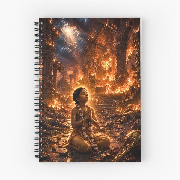Item preview, Prahlad’s Faith Amid Chaos | Spiritual Devotion Hindu Artwork designed and sold by Homyar.