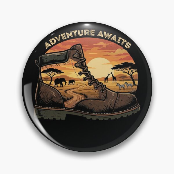 Item preview, Adventure Awaits Safari Hiking Boot Wildlife designed and sold by d247.