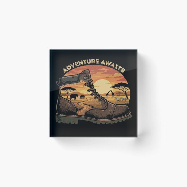 Item preview, Adventure Awaits Safari Hiking Boot Wildlife designed and sold by d247.